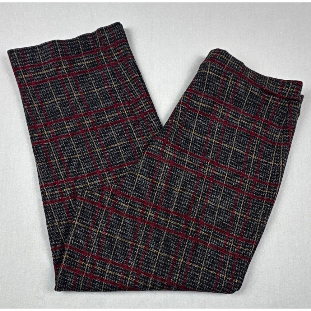Vintage Cape Cod Match Mates Women Plaid Tweed Wool Stretch Straight Leg Pant 16